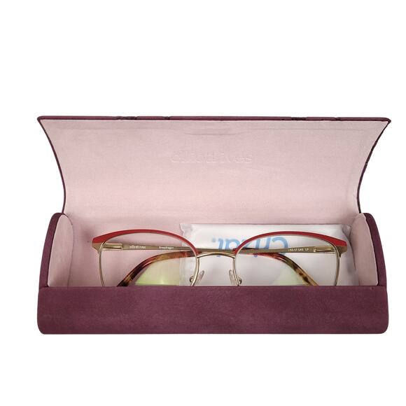 Elliott Ives Snapdragon Lipstick Red & Gold Eyeglass Frames 52-17-140 w/ Case main image 12